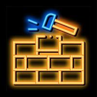 Installing Brick neon glow icon illustration vector