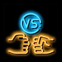 ilustración de icono de brillo de neón de batalla de lucha vector