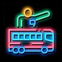 Bus Guide neon glow icon illustration vector