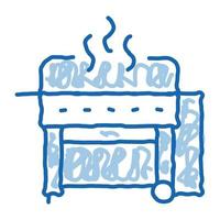 bbq professional equipment doodle icon hand drawn illustration vector