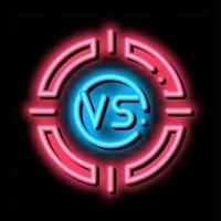 Vs Target neon glow icon illustration vector