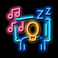 Fall Asleep to Music neon glow icon illustration vector