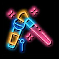 Microphone Check neon glow icon illustration vector