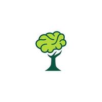 plantilla de logotipo de vector de árbol cerebral. logotipo de árbol estilizado hecho con cerebro.