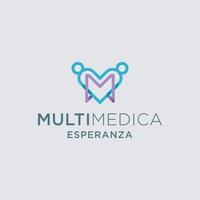 M initial medical logo design inspiration vector