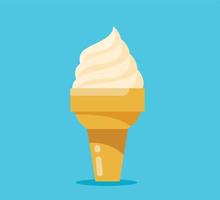 Ilustración de vector aislado de cono de helado suave