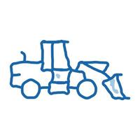 road repair machine doodle icon hand drawn illustration vector