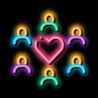 Human Group Love neon glow icon illustration vector