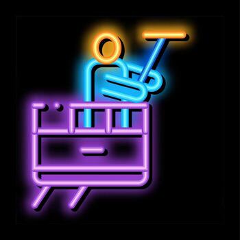 ilustración de icono de brillo de neón de arandela de ventana vector