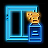 ilustración de icono de brillo de neón de aerosol limpio de vidrio vector