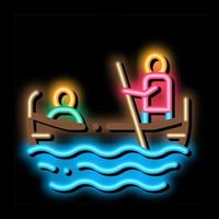 Gondola Boat neon glow icon illustration vector