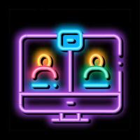 Video Conference neon glow icon illustration vector