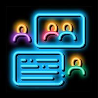 People Discussing neon glow icon illustration vector