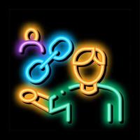 Human Hold Chain neon glow icon illustration vector