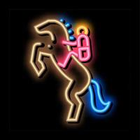 Stand Hind Legs neon glow icon illustration vector