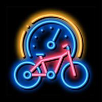 ilustración de icono de brillo de neón de tiempo de uso de bicicleta vector