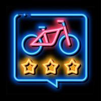 ilustración de icono de brillo de neón de servicios de uso compartido de bicicletas de calificación de estrellas vector