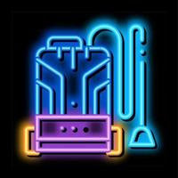 home vacuum cleaner neon glow icon illustration vector