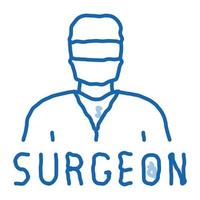 surgeon doctor doodle icon hand drawn illustration vector
