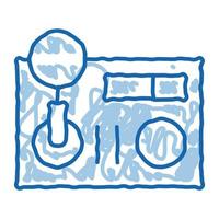 research broken radio doodle icon hand drawn illustration vector