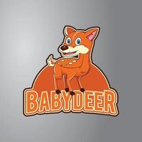 Baby Deer Illustration Badge vector