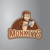 Monkey Technology Design Badge vector