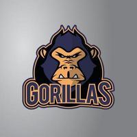 insignia de diseño de ilustración de gorila vector