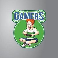 Gamers Illustration Design Badge vector