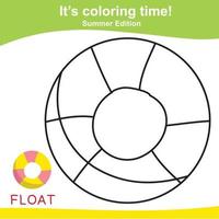 Coloring worksheet. Summer theme. Educational printable coloring worksheet. Vector file.