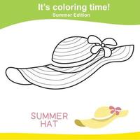 Coloring worksheet. Summer theme. Educational printable coloring worksheet. Vector file.