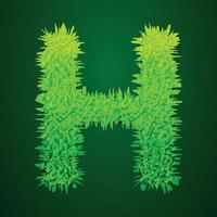 ilustración 3d cubierta de hierba de la letra h vector