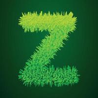 Grassy 3d illustration of letter z vector