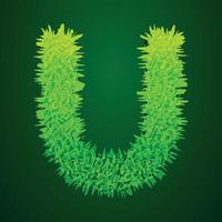 Grassy 3d illustration of letter u vector