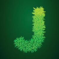 Grassy 3d illustration of letter j vector