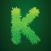 Grassy 3d illustration of letter k vector