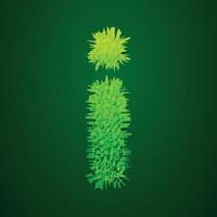 Grassy 3d illustration of small letter i vector