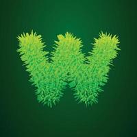 Grassy 3d illustration of small letter w vector