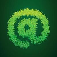 Grassy 3d illustration of internet sign vector