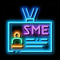 Sme Worker Badge With Photo neon glow icon illustration vector