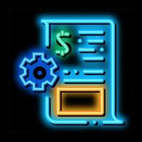 Job Contract neon glow icon illustration vector