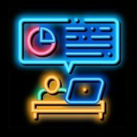 Statistician Assistant Work neon glow icon illustration vector