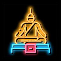 Buddha Thai Religion Statue neon glow icon illustration vector