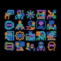 Sme Business Company neon glow icon illustration vector