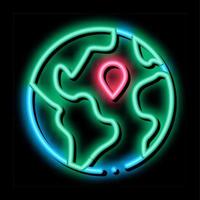 Earth Planet Topography neon glow icon illustration vector