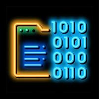 Binary Code neon glow icon illustration vector