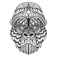 Gorilla head mandala vector illustration