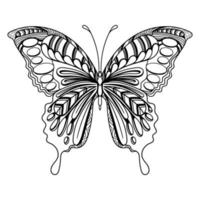 Ilustración de vector de mandala de arte de mariposa