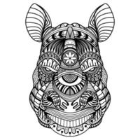 Rhino head mandala vector illustration