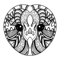Owl barn head mandala vector illustration
