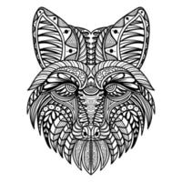 Fox head mandala vector illustration